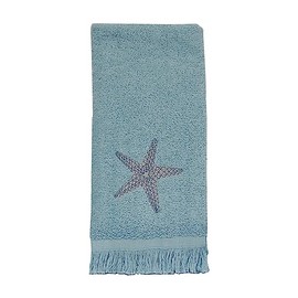 Avanti Linens - Fingertip Towel, Soft & Absorbent Cotton Towel, Coastal Inspired Bathroom Accessories (By the Sea Collection, Mineral)