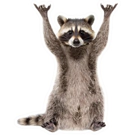 GLLifeStyles Sticker Decal Rockstar Racoon Raccoon Sticker, Funny Raccoon Cute Car Decal - 8"