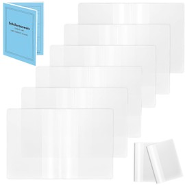 Pack of 6 ID Sleeves A6 Double Cover Vaccination Certificate Cover Protective Case Student ID 150 x 212 mm Waterproof Vaccination Card Case for Vaccination Book Passport Student ID