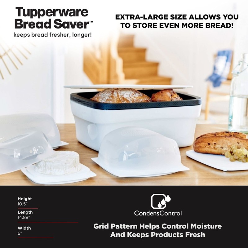 TUPPERWARE BrotMax 2 weiß schwarz Brotkasten Brotwächter Brot Max Kasten