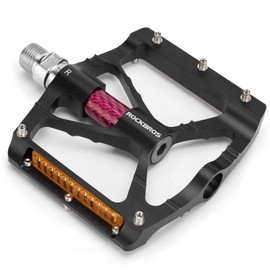 ROCKBROS Mountain Bike Pedals MTB Pedals with Reflector Aluminum Bike Platform Pedals 9/16 Road Bicycle Pedals for Adults Sealed Bearing Lightweight Cycling