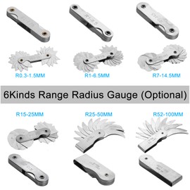 1pc Radius Gauge, Radius Gauge Set Metric Stainless Steel Fillet Gauge Portable Concave and Convex Surface Measuring Tool, for Measuring the Radius of Objects (R25-50MM)