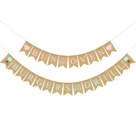 Bun in the Oven,Burger in the Grill Gender Reveal Banner