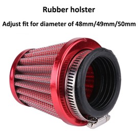 ETOPARS 2 x Red Motorcycle Air Filter Universal Motorcycle Air Intake Filter Kit 48 mm 49 mm 50 mm Car Intake Air Filter Air Filter Induction Carburettor Offroad