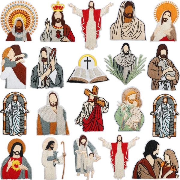 Meetlight Iron-on Patches for Clothes Embroidery Jesus Patch for Clothes