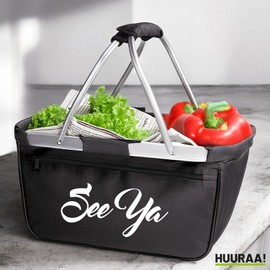 Huuraa Einkaufskorb See Ya Spruch Geschenk 20 Liter Black See Ya Geschenkidee