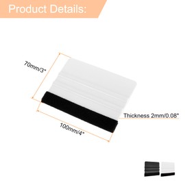 QUARKZMAN 4 Stück Vinyl-Rakel, Filzkanten-Vinyl-Wrap-Decal-Rakelwerkzeug, 4-Zoll-Autovinyl-Folien-Schaber-Kunststoffrakel für Autowrap, Schildherstellung, Fenster, Weiß+Schwarz, Rechteckig