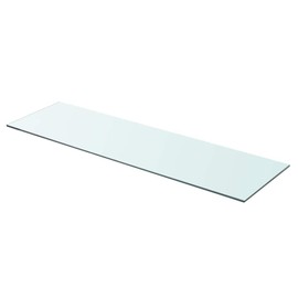 vidaXL - Tempered Glass Wall Shelf/Floating Display Shelf - Pack of 2-35.4"x9.8" - Holds 33.1 lb - Clear Glass - Modern Wall Mounted Shelving for Home or Shop
