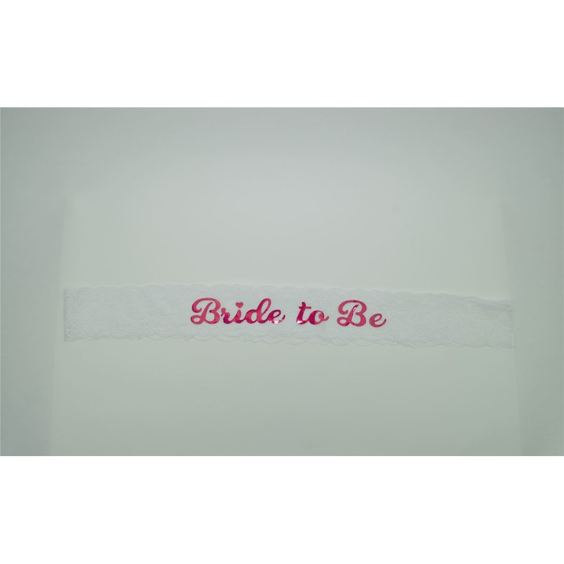 SHATCHI Bride to BE Sash White Lace Hen Night Out