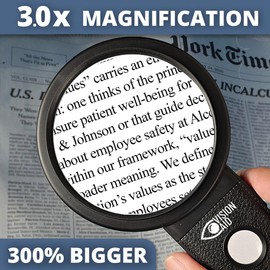 30x Hands-Free Magnifier with USB Rechargeable Ultra Bright LED Lights and Case | 40x Loupe Magnifying Glass with Stand for Reading Jewelry Coins Watch Hobby Crafts Close Work