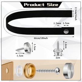 Tallew 2 Sets RV Sliding Door Straps with Button Snap 18 Inch RV Pocket Camper Door Straps for Pontoon Boat Ladder Accessories, Black