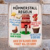 Chicken Coop Rules Metal Sign XL in 21 x 28