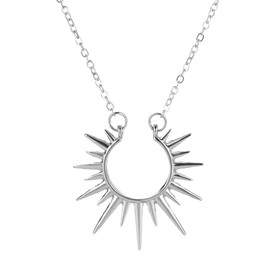 fdsmall Necklaces for Women Vintage Minimalist Dainty Adjustable Silver Gold-Plated Sun Star Pendant Choker Chain Necklace Jewellery Gifts for Women and Girls, Metal, Opal