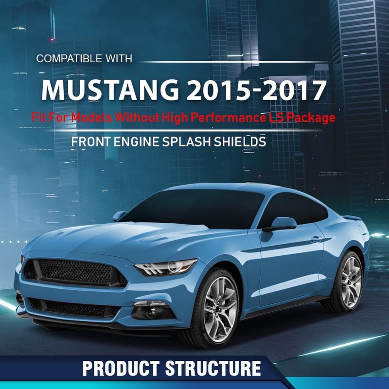 PIT66 Front Engine Splash Shield Compatible with Ford Mustang EcoBoost