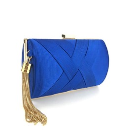 Zebrum Womens Evening Clutch Bag Designer Evening Handbag Hand Bag,Lady Party Wedding Clutch Purse by Zebrum, Elegant Tassel-blue