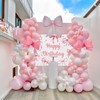 Coquette Happy Birthday Backdrop Banner Pink Bow Birthday Party Photography