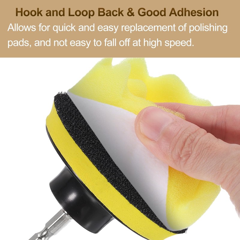 HARFINGTON Buffing Sponge Pads 7" Polishing Wheel Waffle Finishing Grip