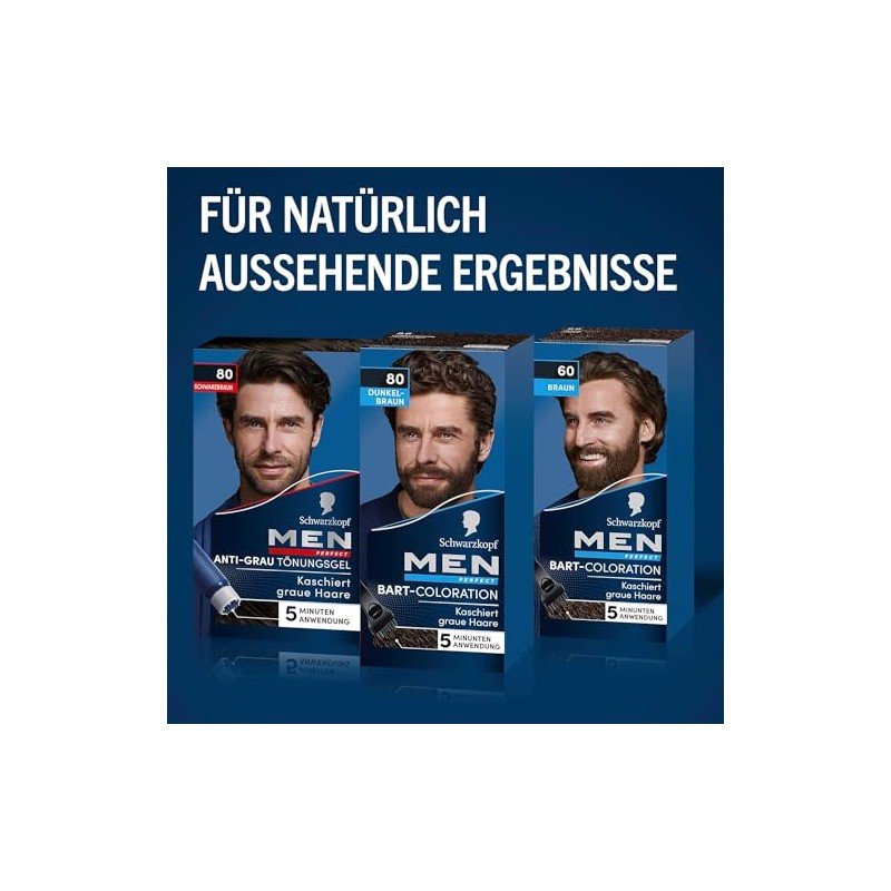 Schwarzkopf Men Perfect Beard Colouration 80 Natural Black/Brown Level 2