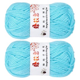MECCANIXITY 2PCS Crocheting Yarn,Sky Blue 4 Ply Acrylic Yarn 100g Sport Weight Yarns Bulk Soft and Fluffy Yarns for Knitting DIY Crochet Handicraft Blankets Gift,197 Yards