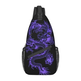 Rmqsyhfz Red Dragon Casual Daypack Bag Dragon Shoulder Bag Chest Bags Crossbody Bag Animal Sling Backpack