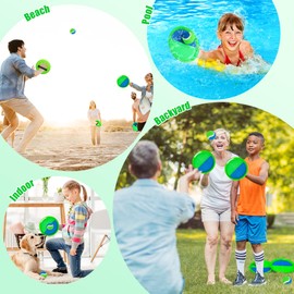 INPODAK Toss and Catch Ball Set,Garden Games for Kids 8-12 Years,Children Bat Balls Catcher Set,Outdoor Sand Beach Toys for Kids Age 3 4 5 6 7 8 Years old(4 Balls,4 Paddles)