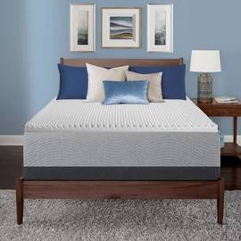 Spring Solution, 1-Inch Convoluted Egg Shell Breathable Foam Topper, Adds Comfort to Mattress, Queen, White