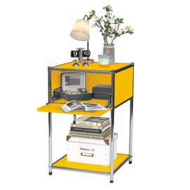 MIBOIM Yellow Night Stand with Drawers:Modern Nightstand with Storage,Metal Heavy Duty Industrial Bed Side End Table Living Room Sofa Couch Home Office Furniture,Kids Bedside Table Bedroom Small Space