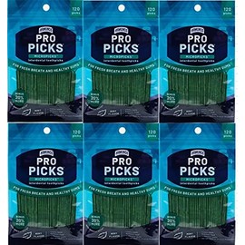 ProPicks MicroPick Dental Picks for Teeth Cleaning with Zinc Oxide – Disposable Plastic Toothpicks for Teeth & Gums – Protects Teeth & Massages Gums - 6 Packages x 120 Plastic Dental Picks