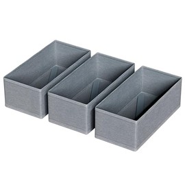 FAMALAHEE 3 PACK Drawer Organizer Clothes，drawer Divider， Dresser Drawer Storage for Sock, Underwear, Bra，Panties，Belt, Tie, Stockings, Leggings & Accessories (Grey)