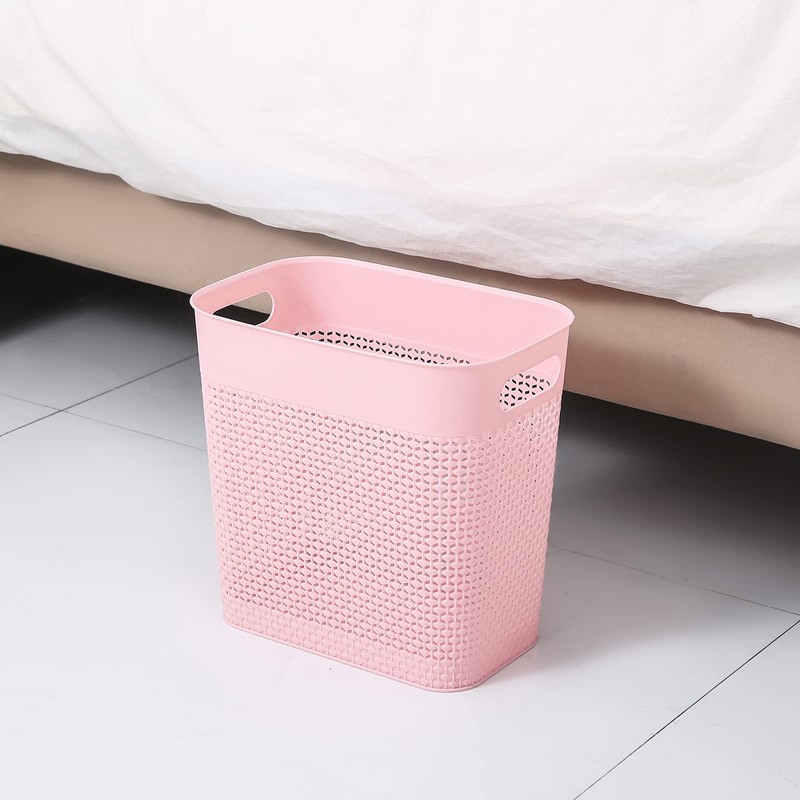 Plastic Trash Can Wastebasket, Garbage Container Basket for Bathrooms, Kitchens,