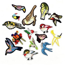 15 Pcs Birds Embroidered Patches for Clothing Hummingbird Iron On Patches