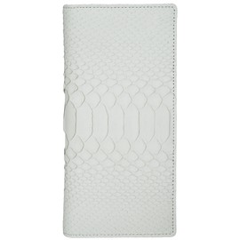 Bliss Leather 2025 Year of Feng Shui Rising Fortune [Made in Japan] Long Wallet, Snake Leather, Genuine Leather, Bifold Diamond Python, white