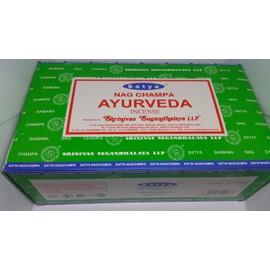 3 X AYURVEDA Satya Nag Champa Incense Sticks Packs 15g with Souvenir Badge by Sterling Effectz
