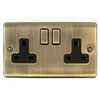 Antique Brass Socket (2 Gang) - BAB12