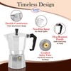 Alpine Cuisine Stovetop Espresso Maker 12.5 Oz, 9 Espresso Cups