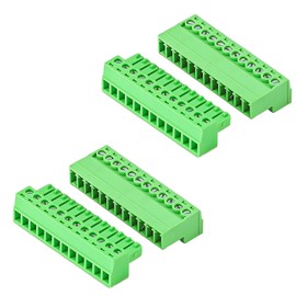 Willwewon 2 Sets 12-Pin 300V 8A 15EDGRK 3.81mm Pitch Screw Terminal Block Connector for 28-16AWG