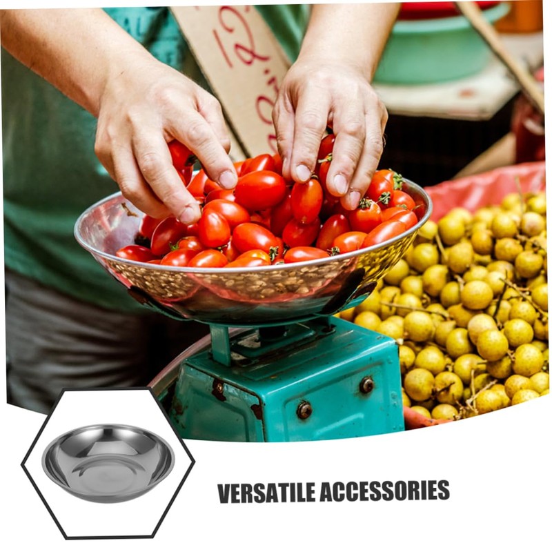 STOBAZA 2pcs Stainless Steel Food Scale Bowl Electronic Scale Tray
