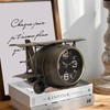 TenFuju Airplane Metal Tabletop Clock Industrial Home Decor Accents for