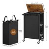HOOBRO Slim Laundry Hamper with Lid, 11Gal Rolling Laundry Basket