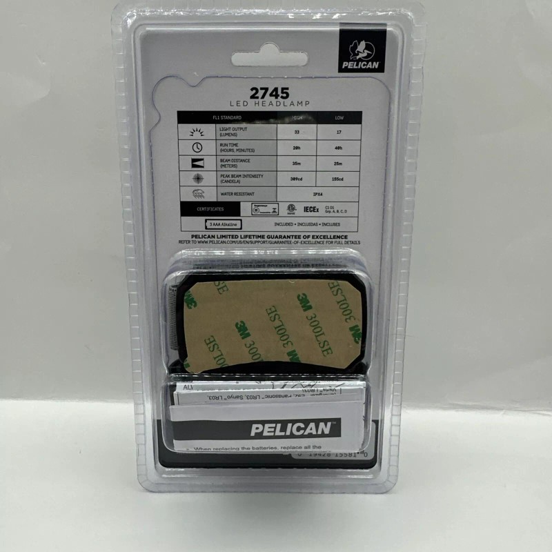 Pelican 2745 Headlamp Head Light Flashlight Black Brand New