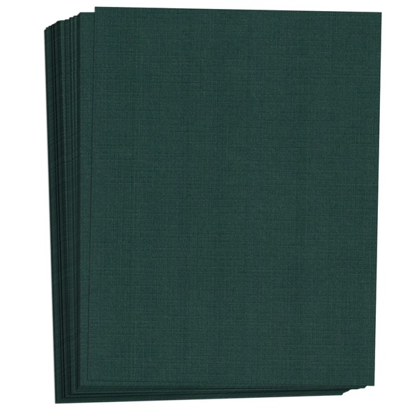 Hamilco - Papel de cartón de colores para álbumes de recortes, 8,5 x 11 pulgadas, color de lino, con textura, color verde, funda de 80 libras, paquete de 50