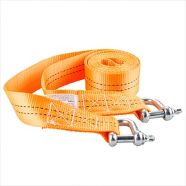 Cartman 2" x 13' Tow Belt 6,600 lbs CapacityTow Strap with Safety Hooks, Off Road Towing Rope for Recovery Vehicles