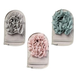 WOONEKY Natural Pe Sponge Bath Mitts Set Exfoliating Shower Mitt Skin Care Bath Mitt Double-sided Scrubber