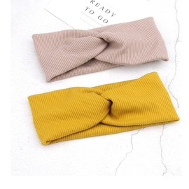 Fashionable Knit Wide Sports Headband Hair Accessory One Size/Khaki 15ea