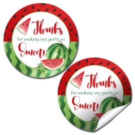 AmandaCreation Watermelon Stickers, 40 Pack 2 Inch Party Circle Stickers Ideal for Party Favors, Envelopes, Bags