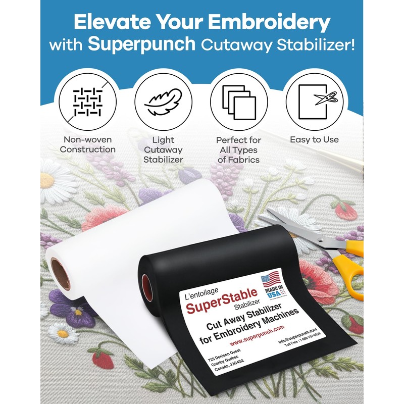 Superpunch Wash-Away Water Soluble Stabilizer for Embroidery - 9 inch