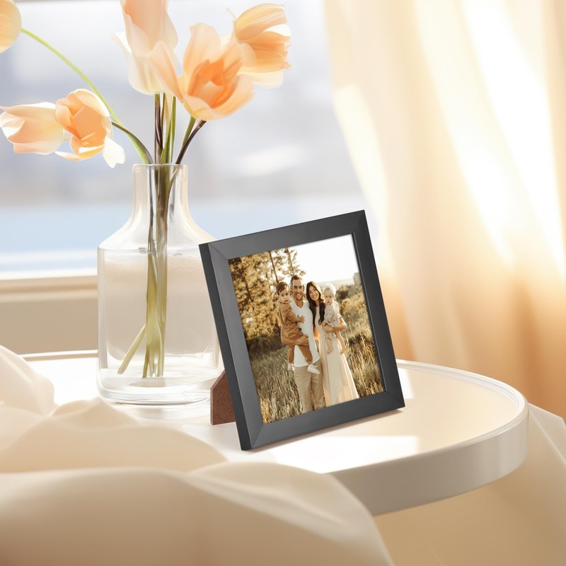 Giftgarden 4x4 Picture Frame Black, 4 by 4 Thin Square