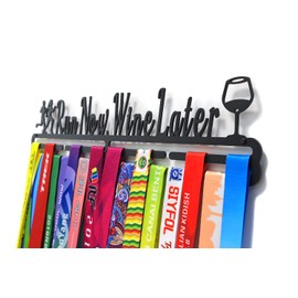 Qktxktzy Medal Hangers for Runners Medal Holder Display Run Now Wine Later Black Running Gifts