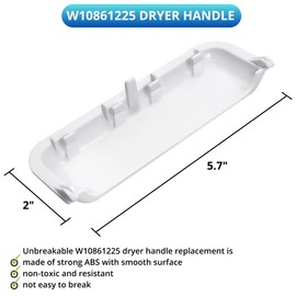 W10861225 W10714516 Dryer Door Handle - Compatible with Whirlpool Kenmore Maytag Amana Dryers - Replaces AP5999398 PS11731583 W10861225VP