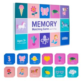 Wildkin Memory Matching Game Cards for Boys & Girls, 36 Pairs Memory Learning Cards Activities for Toddlers and Preschool, Educational Cards to Boost Memory, Your Child Ultimate Study Companion (Girl)